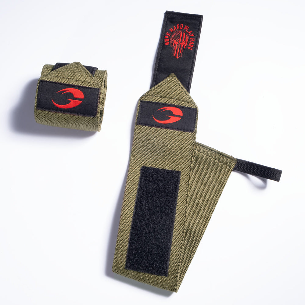 GASP Hardcore Wrist Wraps 18 Inch Green/Red